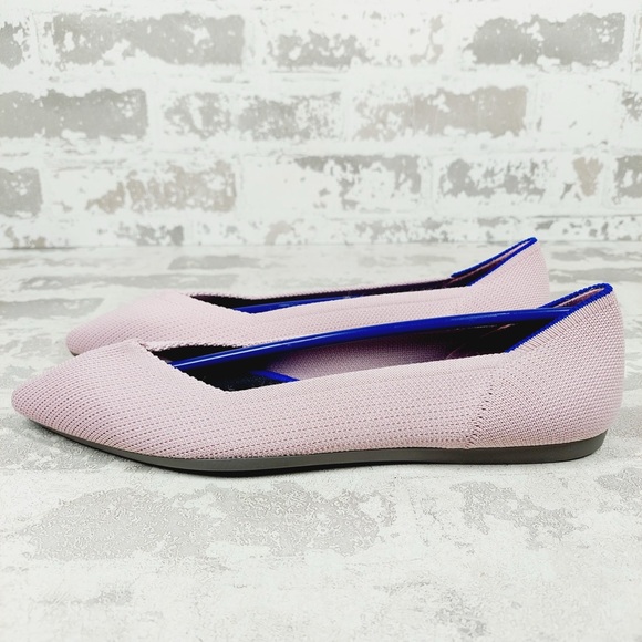 NEW Rothy's The Flat Pink Knit Pointy Toe Slip On Loafers O211